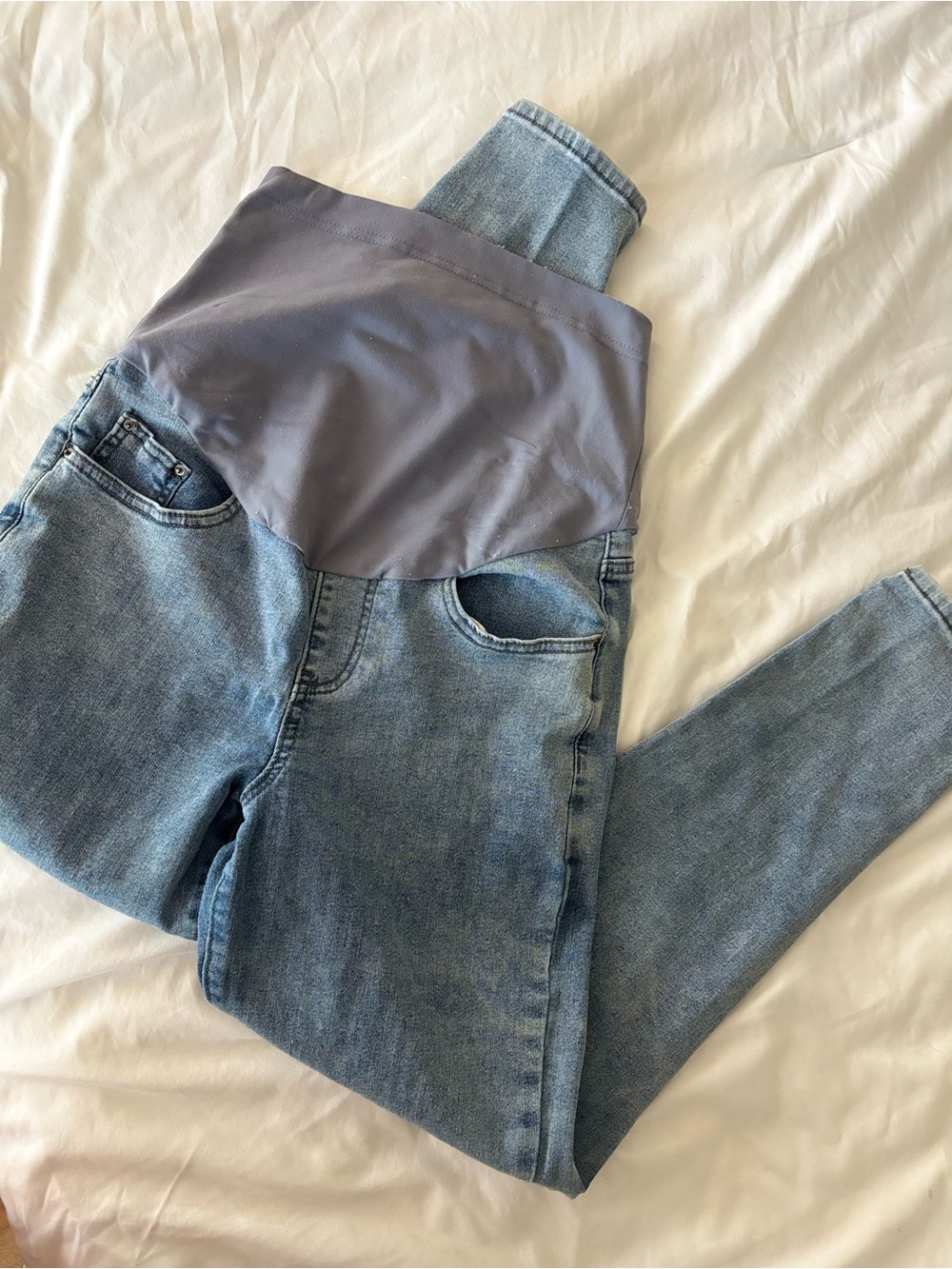 Women's Poshglam Maternity Boyfriend Jeans in Light Blue